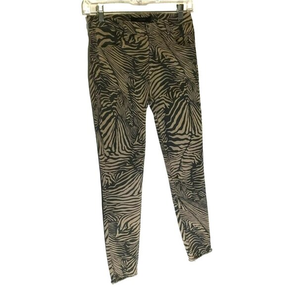 J Brand Pants Alana Zebra Van Patten Women's Sz 26 Animal Print Skinny Raw Hem - Picture 1 of 9